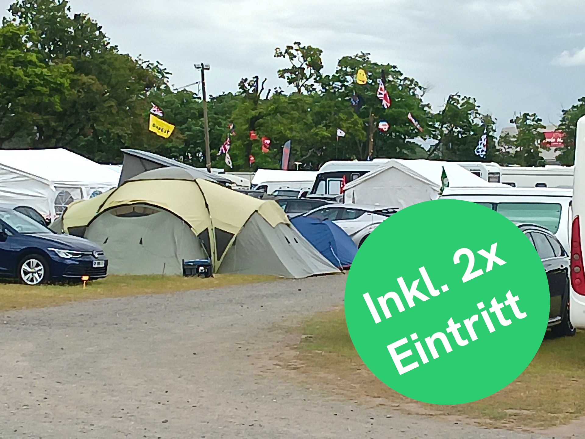 Stellplatz Houx nummeriert 10 Tage inkl. 2× Eintrittskarten für die Woche (Di–So)