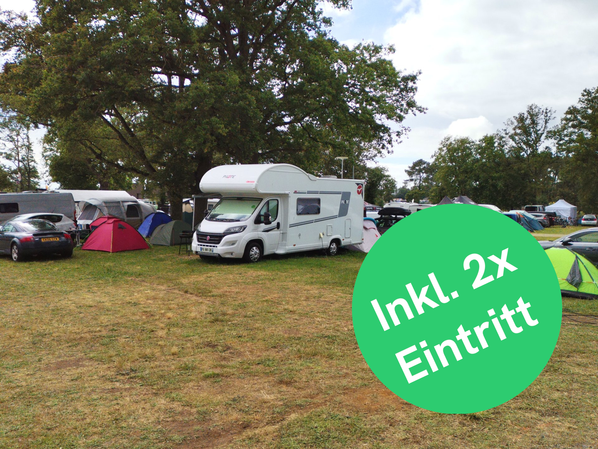 Stellplatz Épinettes 10 Tage inkl. 2× Eintrittskarten für die Woche (Di–So)